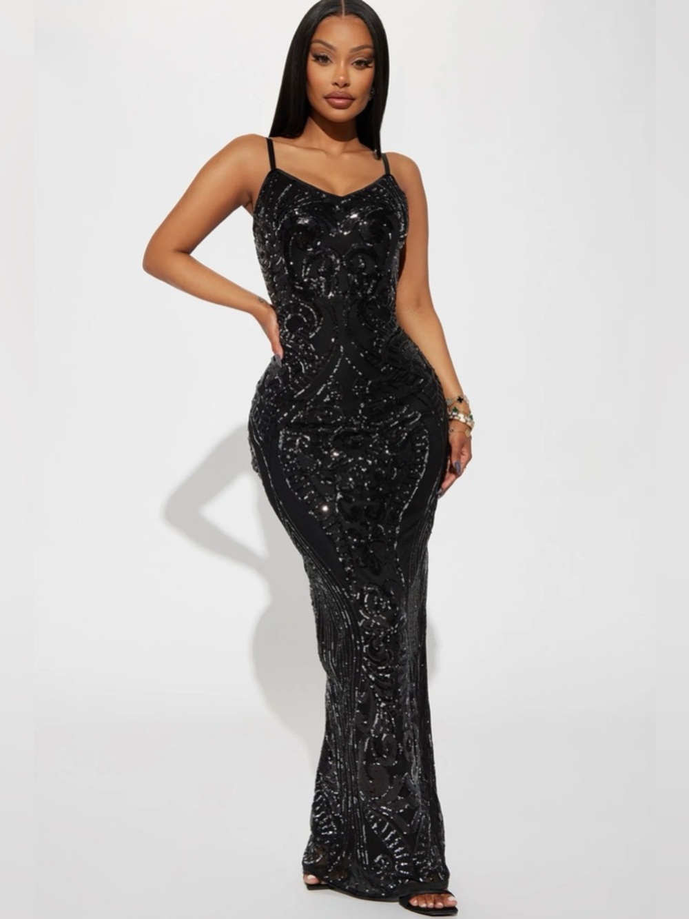 NWT Fashion Nova Rule The Night Black Maxi Dress Size 2X